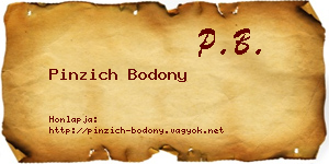 Pinzich Bodony névjegykártya